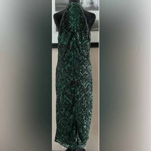 Mac Duggal Green Sequin Midi Dress - Picture 11 of 16